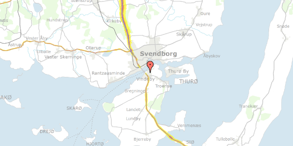 Trafikstøjkort på Fyrrevang 46, 5700 Svendborg