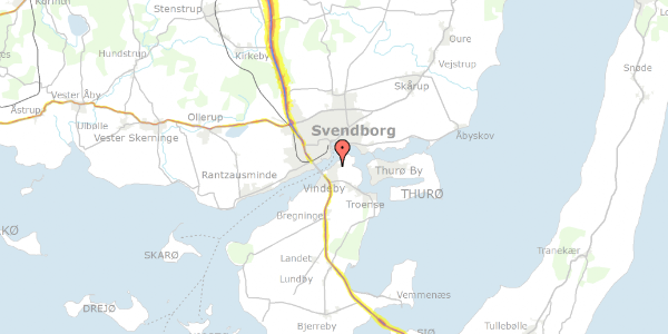 Trafikstøjkort på Færgegårdsvej 5, 5700 Svendborg