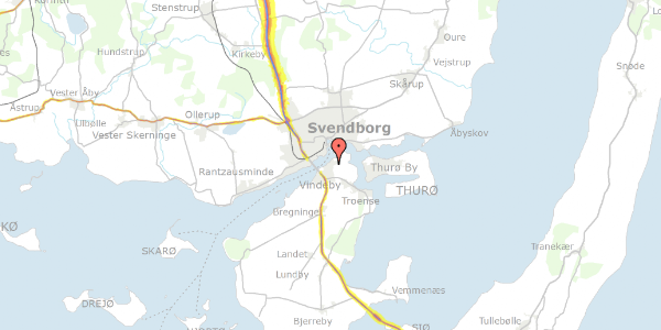 Trafikstøjkort på Færgegårdsvej 17, 5700 Svendborg