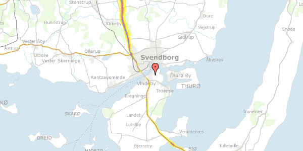 Trafikstøjkort på Færgegårdsvej 32, 5700 Svendborg