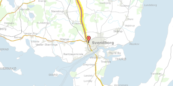 Trafikstøjkort på Fåborgvej 63, 5700 Svendborg