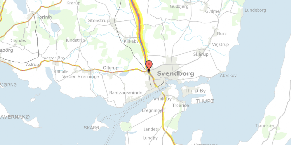 Trafikstøjkort på Fåborgvej 90, . 20, 5700 Svendborg