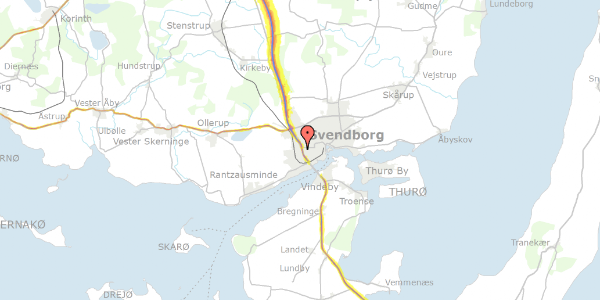 Trafikstøjkort på Grundtvigsvej 5G, 5700 Svendborg