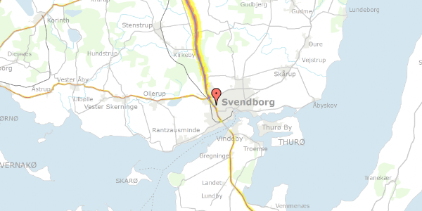 Trafikstøjkort på H C Ørsteds Vej 22, 5700 Svendborg