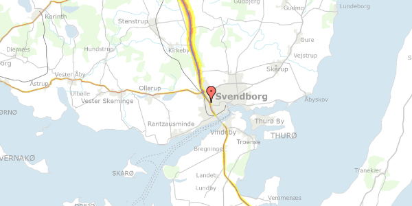 Trafikstøjkort på H C Ørsteds Vej 68, 5700 Svendborg