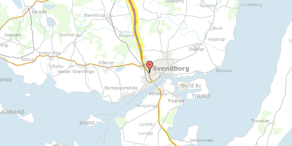 Trafikstøjkort på H C Ørsteds Vej 70, 5700 Svendborg