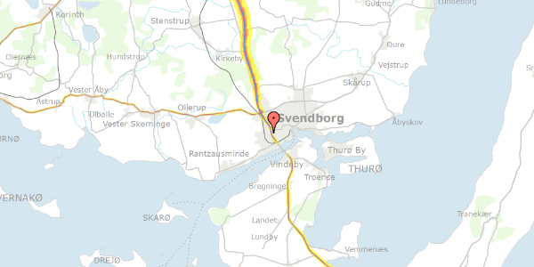 Trafikstøjkort på Heibergsvænge 19, 5700 Svendborg