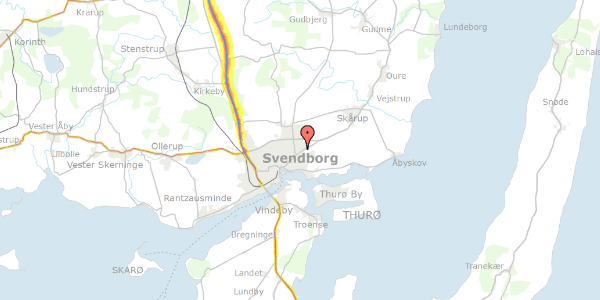 Trafikstøjkort på Heimdalsvej 8, 5700 Svendborg