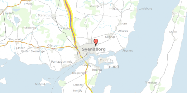 Trafikstøjkort på Heimdalsvej 14, 5700 Svendborg