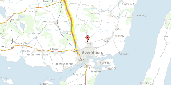 Trafikstøjkort på Heldagervej 30, 5700 Svendborg