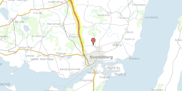 Trafikstøjkort på Heldagervej 41, 5700 Svendborg