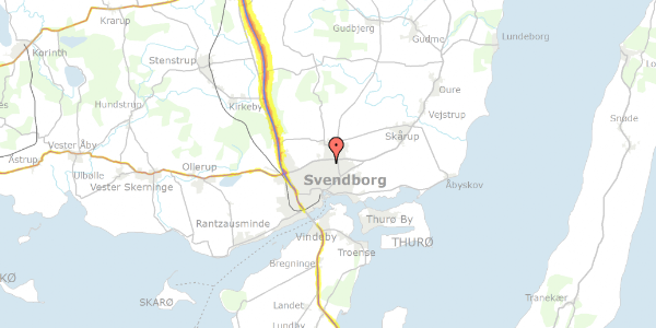 Trafikstøjkort på Hellet 19, 5700 Svendborg