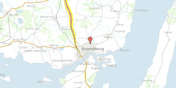 Trafikstøjkort på Hellet 49, 5700 Svendborg