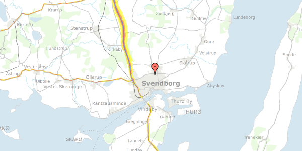 Trafikstøjkort på Hellet 91C, 5700 Svendborg