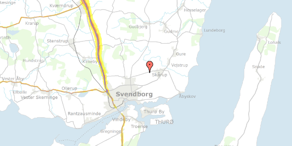 Trafikstøjkort på Holmdrupvej 10, 5881 Skårup Fyn