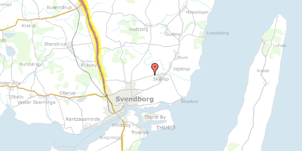 Trafikstøjkort på Holmdrupvej 21, 5881 Skårup Fyn