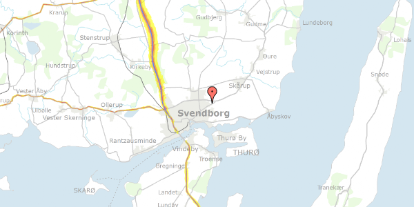 Trafikstøjkort på Hvidkløvervej 17, 5700 Svendborg