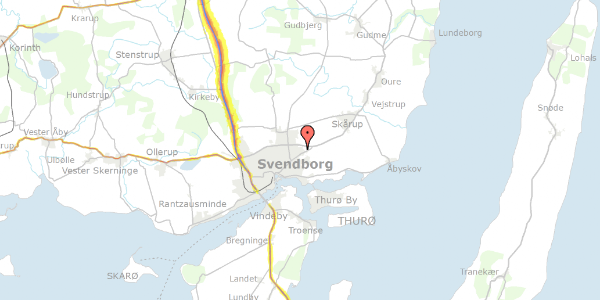 Trafikstøjkort på Hvidkløvervej 19, 5700 Svendborg