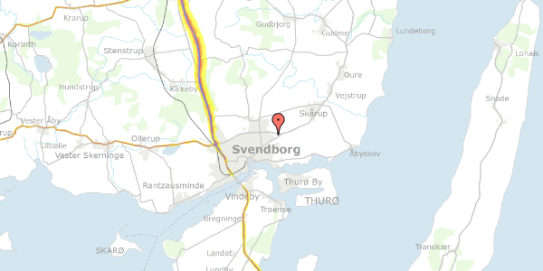 Trafikstøjkort på Hvidkløvervej 24, 5700 Svendborg