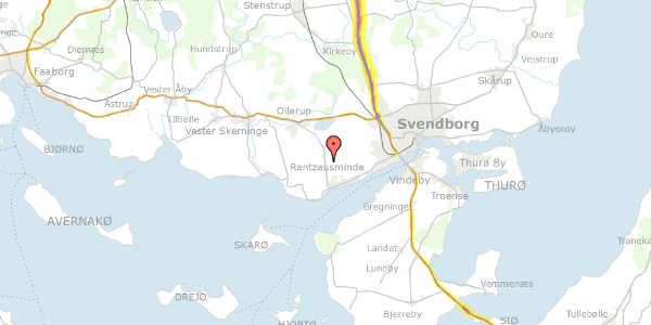 Trafikstøjkort på Højensvej 145, 5700 Svendborg