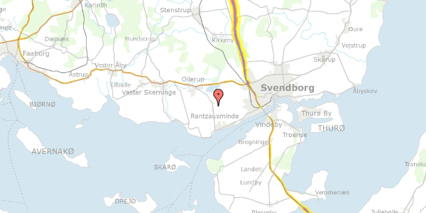 Trafikstøjkort på Højensvej 200, 5700 Svendborg