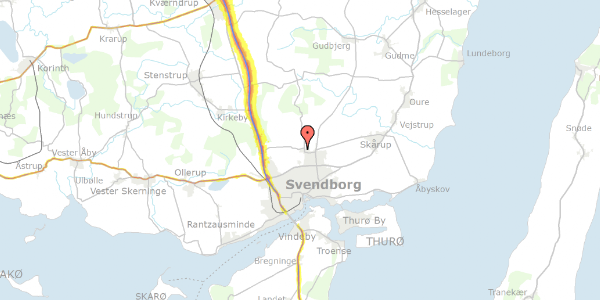 Trafikstøjkort på Håndværkervænget 7, 5700 Svendborg
