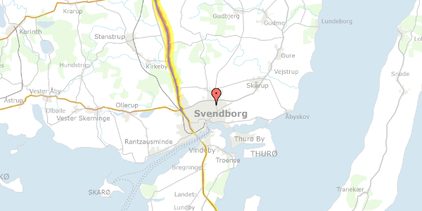 Trafikstøjkort på Illumøvej 21, 5700 Svendborg