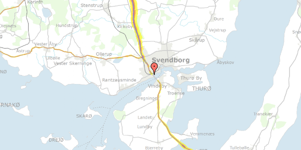 Trafikstøjkort på Johan Lundbyes Vej 4, 5700 Svendborg