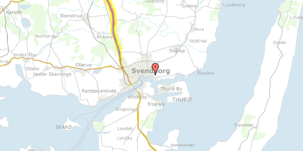 Trafikstøjkort på Klampenborgvænget 5, 5700 Svendborg