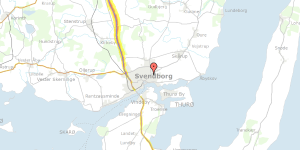 Trafikstøjkort på Kobberbæksvej 13, 5700 Svendborg