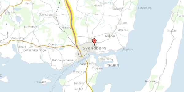 Trafikstøjkort på Kobberbæksvej 41, 5700 Svendborg