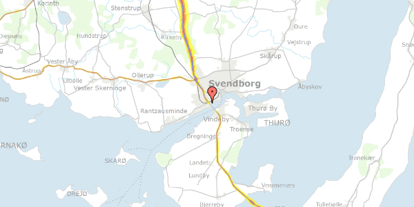 Trafikstøjkort på Kogtvedvej 7A, 5700 Svendborg