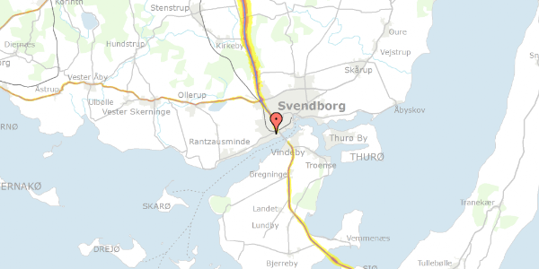 Trafikstøjkort på Kogtvedvej 52, 5700 Svendborg