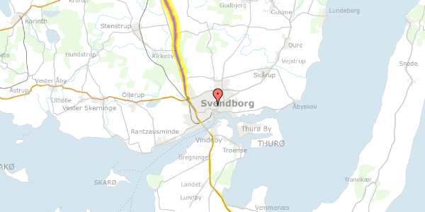 Trafikstøjkort på Kongebakken 3, 5700 Svendborg