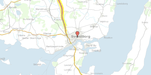 Trafikstøjkort på Kongebakken 4, kl. , 5700 Svendborg