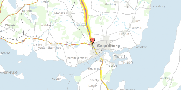 Trafikstøjkort på Korshøjvej 6, 5700 Svendborg