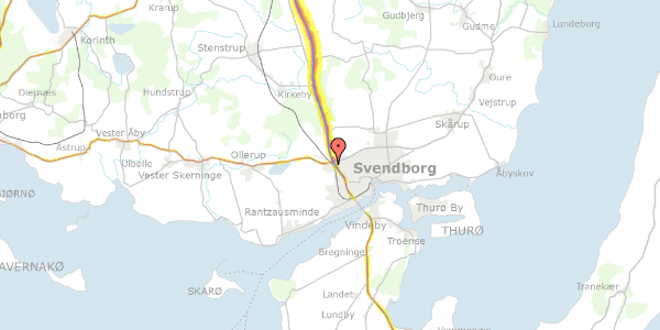 Trafikstøjkort på Korshøjvej 10, 5700 Svendborg