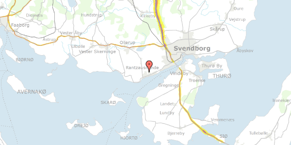 Trafikstøjkort på Krebsen 59, 5700 Svendborg