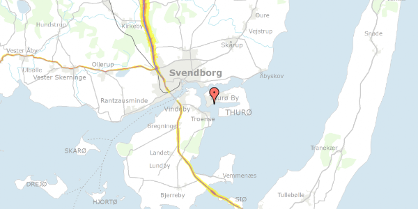Trafikstøjkort på Kukkervænget 3A, 5700 Svendborg