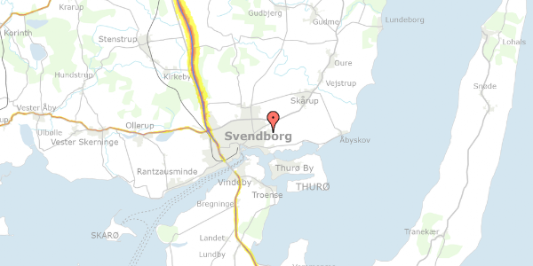 Trafikstøjkort på Bladvænget 27, 5700 Svendborg