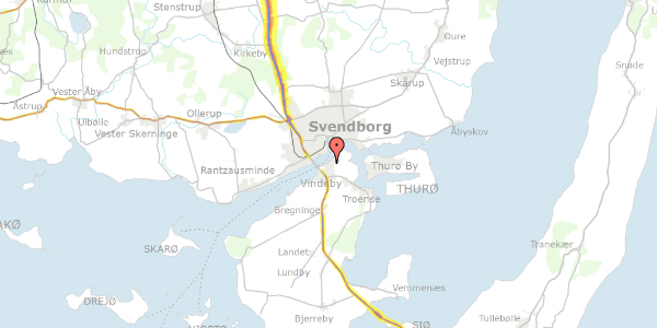 Trafikstøjkort på Kystvej 5, 5700 Svendborg