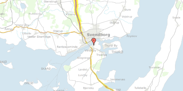 Trafikstøjkort på Kystvej 30, 5700 Svendborg