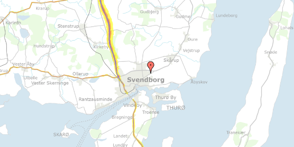 Trafikstøjkort på Latyrusvænget 10, 5700 Svendborg