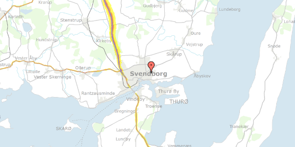 Trafikstøjkort på Lillevang 5, 5700 Svendborg