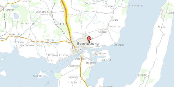 Trafikstøjkort på Lillevang 8, 5700 Svendborg