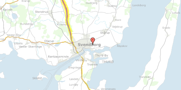 Trafikstøjkort på Linkenkærsvej 39, 5700 Svendborg