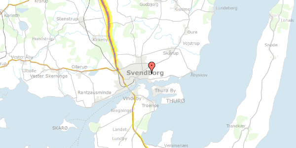 Trafikstøjkort på Linkenkærsvej 55A, 5700 Svendborg