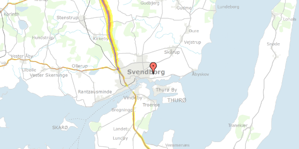 Trafikstøjkort på Linkenkærsvej 81, 5700 Svendborg