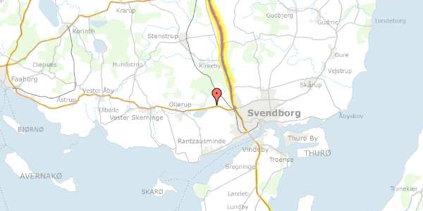 Trafikstøjkort på Løvehavevej 24, 5700 Svendborg