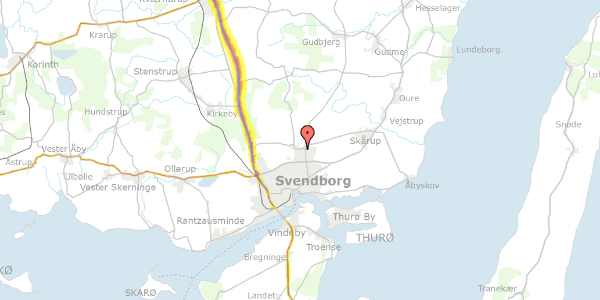 Trafikstøjkort på Mette Ruds Vej 6M, 5700 Svendborg